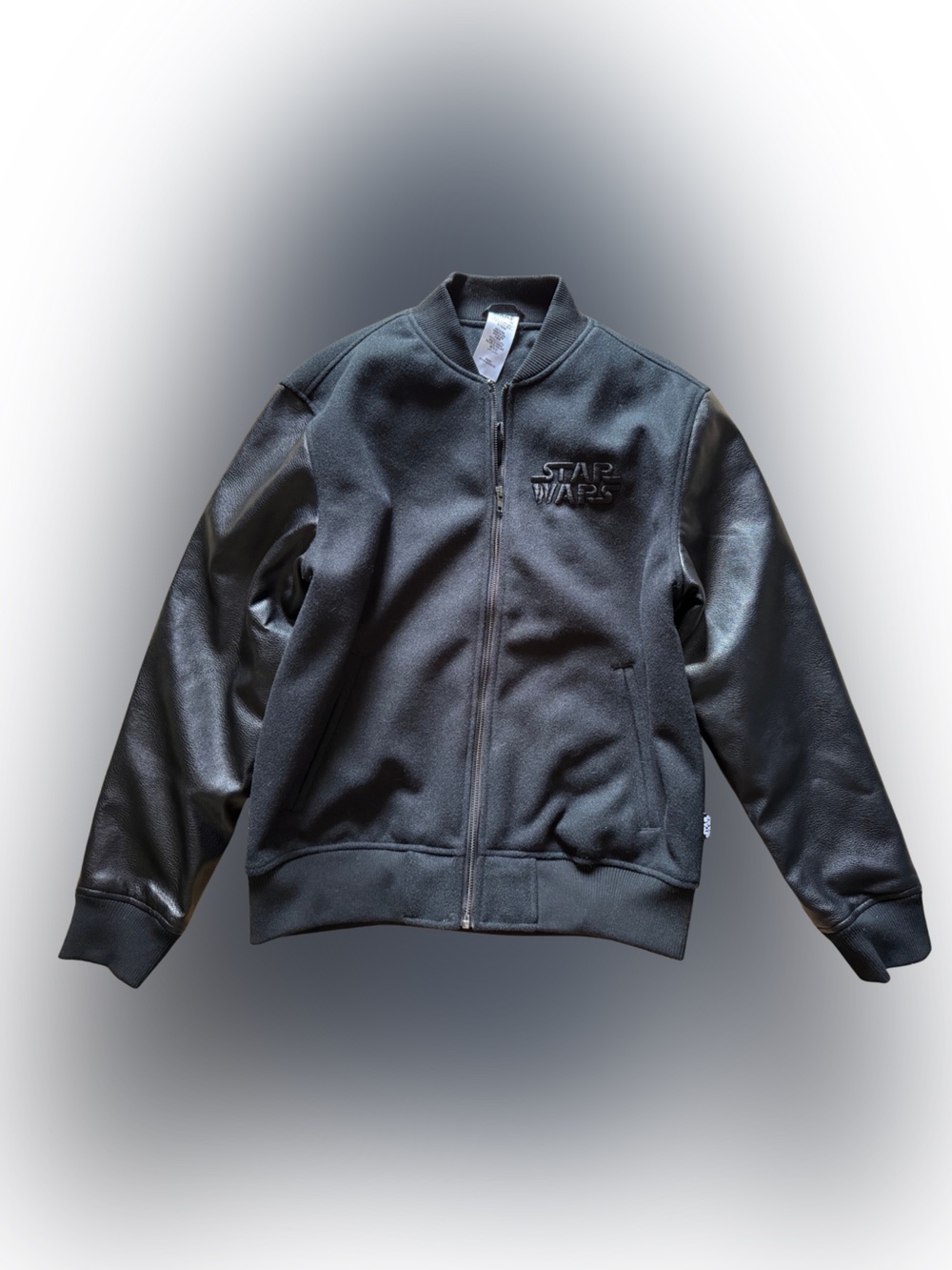 Star Wars Men’s Black Varsity Jacket Full Zip Logo